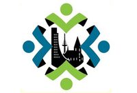 Die Wahrzeichen von Kiel und Umgebung, wie das Laboer Ehrenmal, das Rathaus und der Fernsehrturm und darum in alle vier Himmelsrichtungen angedeutete Figuren 