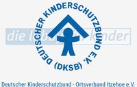 Das runde Kinderschutzlogo mit der Figur unter einem Dach