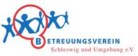 Namensschriftzug in blau und rot mit fünf tanzenden Männchen