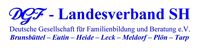 Namensschriftzug in blauer Schrift, darunter Nennung der einzenen Familienbildungsstätten 