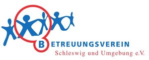 Namensschriftzug in blau und rot mit fünf tanzenden Männchen