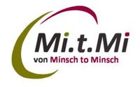 Der Schriftzug in Grün und Lila