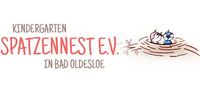 Logo mit dem Namen und einem Nest mit zwei Spatzen darin