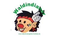 Der Name der Kita "Waldindianer" und das Gesicht eines kleinen Indianers 