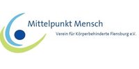 Der Slogan "Mittelpunkt Mensch" und der Namensschriftzug des Vereins sowie ein grafisches Symbol (Kreis und zwei Bögen)