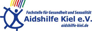 Namenszug und buntes Männchen mit verschiedenfarbigen Streifen