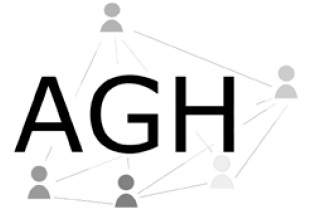Fünf Figuren im Netzwerk um die Buchstaben AGH
