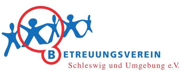 Namensschriftzug in blau und rot mit fünf tanzenden Männchen