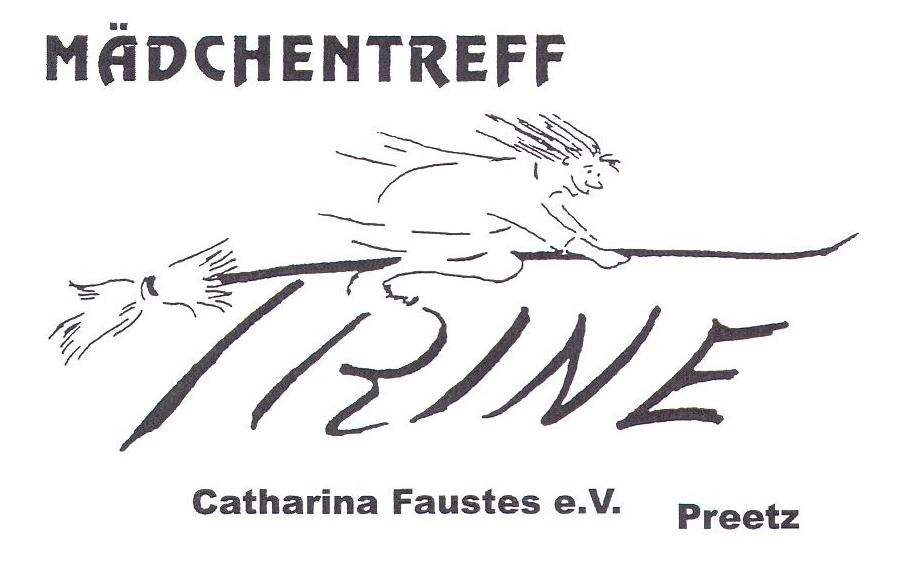 Mädchentreff Trine mit einer kleinen Hexe auf einem Besen