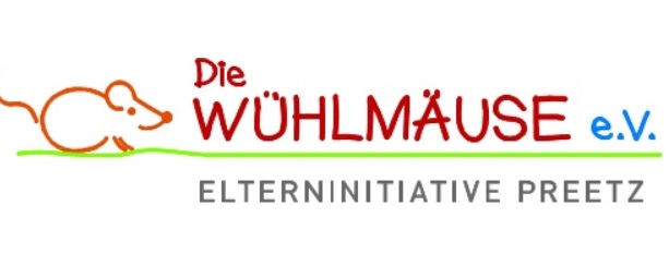 Namensschriftzug in rot mit einem kleinen Mäuschen davor