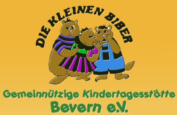Namensschriftzug und eine Biberfamilie