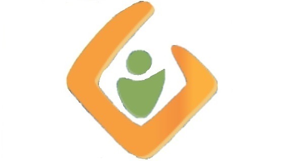 Eine grüne Figur in einer orangen offenen Raute
