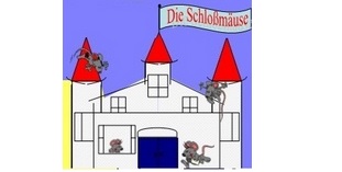 Nach dem Namen des Kindergartens "Die Schloßmäuse" sieht man ein Schloß und kleine Mäuse 