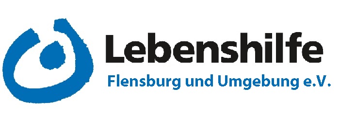 Der Name und das Lebenshilfezeichen, der nicht ganz geschlossene Kreis mit einem Punkt in der Mitte 