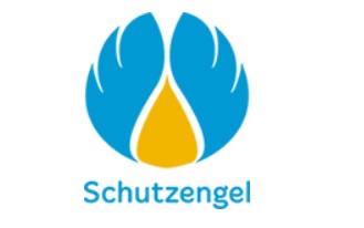 Ein rundes Symbol mit angedeuteten Engelsflügeln 