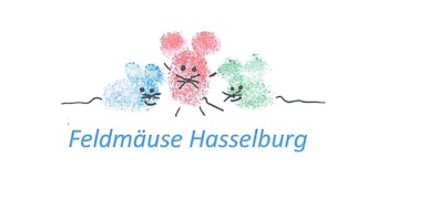 Drei kleine Mäuse in blau, rot und grün