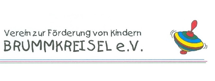 Namensschriftzug und ein bunter Brummkreisel 