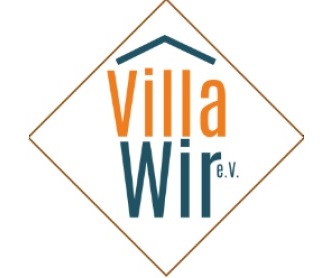 Schriftzug Villa Wir in einer Raute