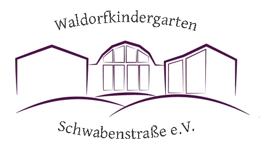 Der Namensschriftzug des Vereins und ein gezeichnetes Bild des Kita Schwabenstraße 